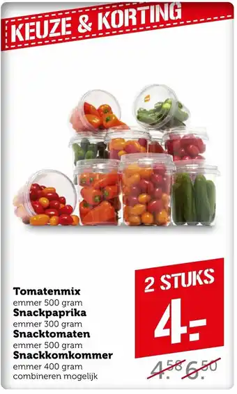 Coop Tomatenmix 500 gram 2 stuks aanbieding