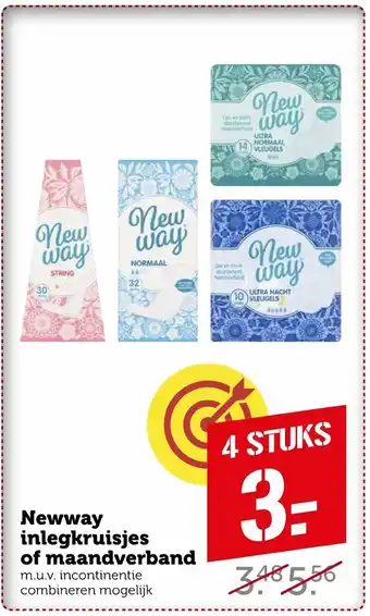 Coop Newway inlegkruisjes of maandverband 4 stuks aanbieding