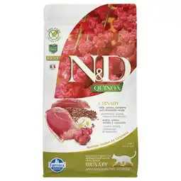 Zooplus 3 x 1,5 kg Farmina N&D Quinoa Urinary Duck, Quinoa, Cranberry & Kamille Adult Droog Kattenvoer aanbieding