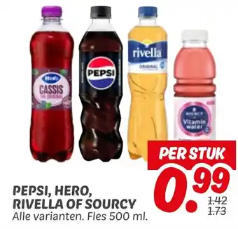 Dekamarkt Pepsi, hero, rivella of sourcy aanbieding