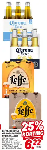 Dekamarkt Leffe, corona of hoegaarden speciaalbier aanbieding