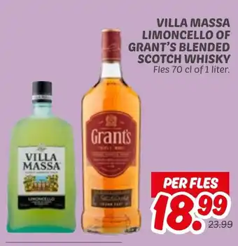 Dekamarkt Villa massa limoncello of grant's blended scotch whisky aanbieding