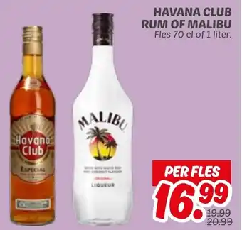 Dekamarkt Havana club rum of malibu aanbieding