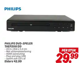 Dekamarkt Philips dvd speler TAEP200/20 aanbieding