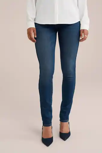 Wehkamp WE Fashion Blue Ridge skinny jeans dark blue denim aanbieding