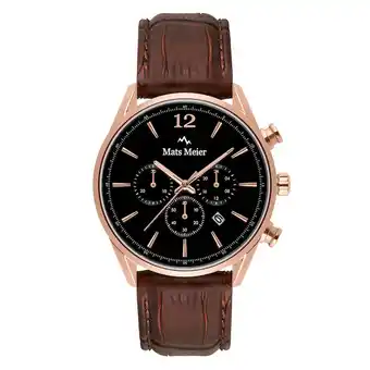 Douglas Mats Meier Heren horloge Mats Meier Grand Cornier roségoud - stainless steel en leer aanbieding