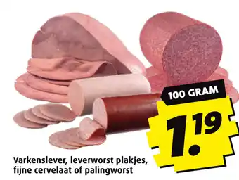 Boni Varkenslever, leverworst plakjes, fijne cervelaat of palingworst aanbieding