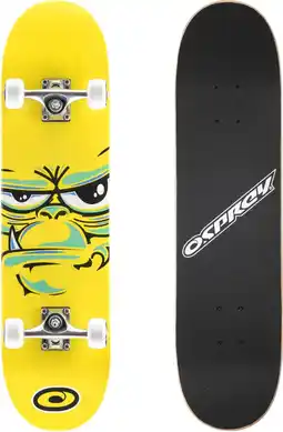 Bol.com Osprey Double Kick Pro Skateboard: Ape 31 - Ideaal voor Beginners & Trucs Geel/Zwart Design aanbieding