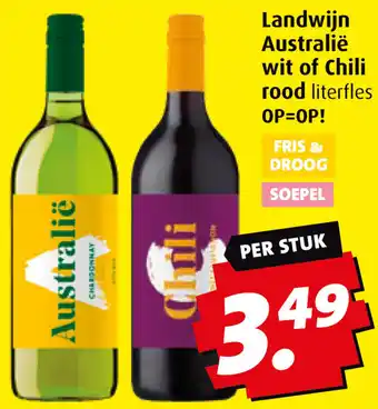 Boni Landwijn Australië wit of Chili rood aanbieding