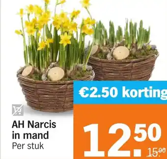 Albert Heijn AH Narcis in mand aanbieding