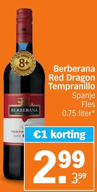 Albert Heijn Berberana Red Dragon Tempranillo aanbieding