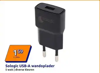 Action Sologic USB-A wandoplader aanbieding