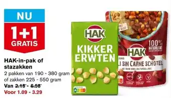 Hoogvliet HAK-in-pak of stazakken aanbieding