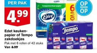 Hoogvliet Edet keuken-papier of Tempo zakdoekjes aanbieding