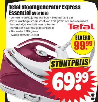 Dirk Tefal stoomgenerator Express Essential SV6110E0 aanbieding