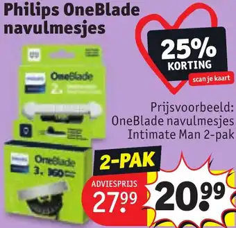 Kruidvat Philips OneBlade navulmesjes aanbieding