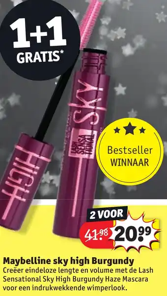 Kruidvat Maybelline sky high Burgundy aanbieding