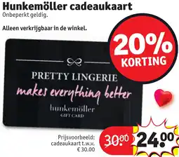 Kruidvat Hunkemöller cadeaukaart aanbieding