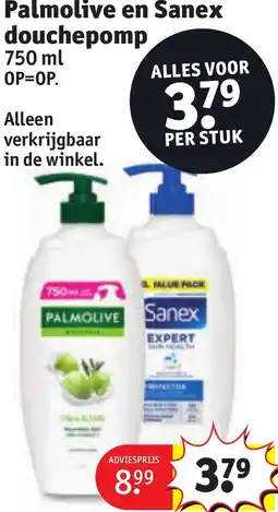 Kruidvat Palmolive en Sanex douchepomp aanbieding