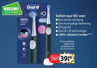 Kruidvat Oral-B elektrische tandenborstel i02 Dark Green aanbieding