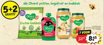 Kruidvat Alle Olvarit potten, knijpfruit en knabbels aanbieding