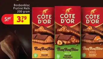 Kruidvat Côte d'or Bonbonbloc Praliné Melk aanbieding