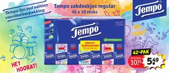 Kruidvat Tempo zakdoekjes regular aanbieding