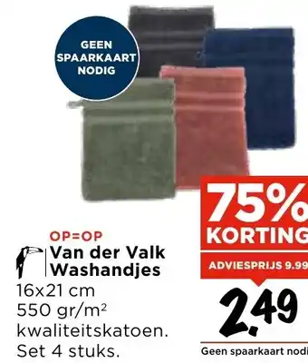 Vomar Voordeelmarkt Van der Valk Washandjes aanbieding