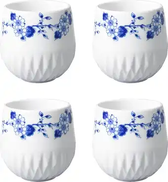 Bol.com Heinen Delfts Blauw | Blauw Vouw Koffiekop - 180 ml - 4 stuks aanbieding