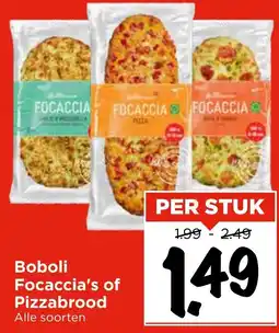 Vomar Voordeelmarkt Boboli Focaccia's of Pizzabrood aanbieding