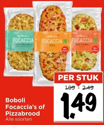 Vomar Voordeelmarkt Boboli Focaccia's of Pizzabrood aanbieding