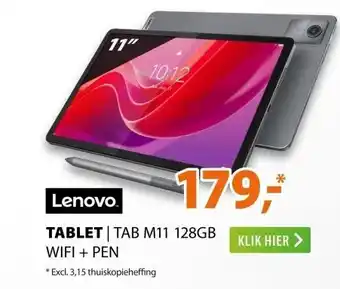 Expert Lenovo Tab M11 4GB 128GB Wifi + Pen aanbieding