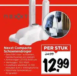 Vomar Voordeelmarkt Nexxt Compacte Schoenendroger aanbieding