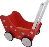 Bol.com Playwood - Houten Poppenwagen rood met witte sterren aanbieding