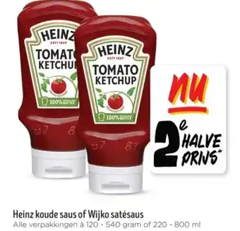 Jumbo Heinz koude saus of Wijko satésaus aanbieding