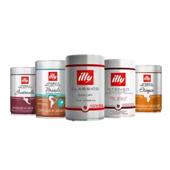 Koffievoordeel.nl Proefpakket - illy 100% Arabica Blends - 1,25 KG Koffiebonen aanbieding