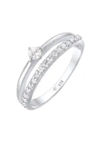 Douglas Elli Dames Verlovingsring Eenzaam Sprankelend met Zirconia Kristallen in 925 Sterling Zilver aanbieding