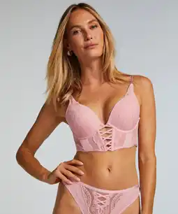 Hunkemoller Hunkemöller Voorgevormde push-up longline beugel bh Selina Roze aanbieding