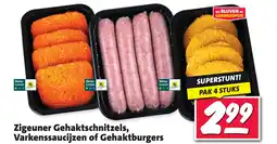 Nettorama Zigeuner Gehaktschnitzels, Varkenssaucijzen of Gehaktburgers aanbieding