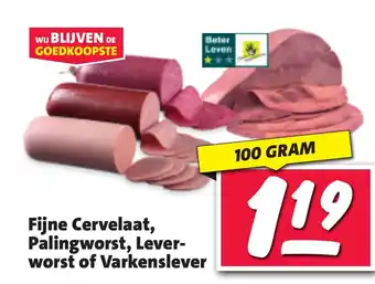 Nettorama Fijne Cervelaat, Palingworst, Lever worst of Varkenslever aanbieding