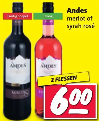 Nettorama Andes merlot of syrah rosé aanbieding