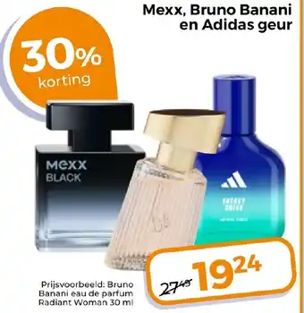 Trekpleister Mexx, Bruno Banani en Adidas geur aanbieding