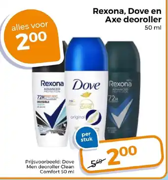 Trekpleister Rexona, Dove en Axe deoroller aanbieding