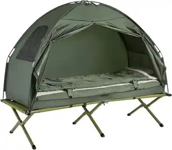 Amazon SoBuy OGS32 4-in-1 tent met campingligstoel, slaapzak, luchtmatras en accessoires aanbieding