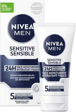 Amazon Nivea For Men Sensitive Gezichtsverzorging, 75 ml aanbieding