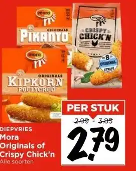 Vomar Voordeelmarkt DIEPVRIES Mora Originals of Crispy Chick'n aanbieding