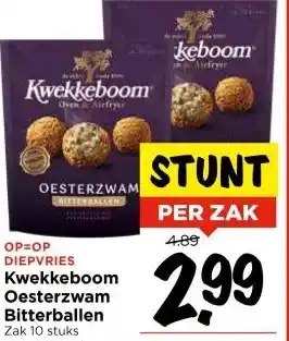 Vomar Voordeelmarkt Kwekkeboom Oesterzwam Bitterballen Zak 10 stuks aanbieding