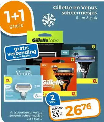 Trekpleister Gillette en Venus scheermesjes aanbieding