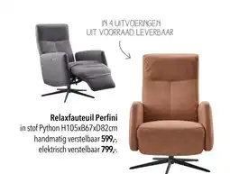 Pronto wonen Relaxfauteuil Perfini aanbieding