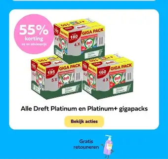 Plein.nl Alle Dreft Platinum en Platinum+ gigapacks aanbieding